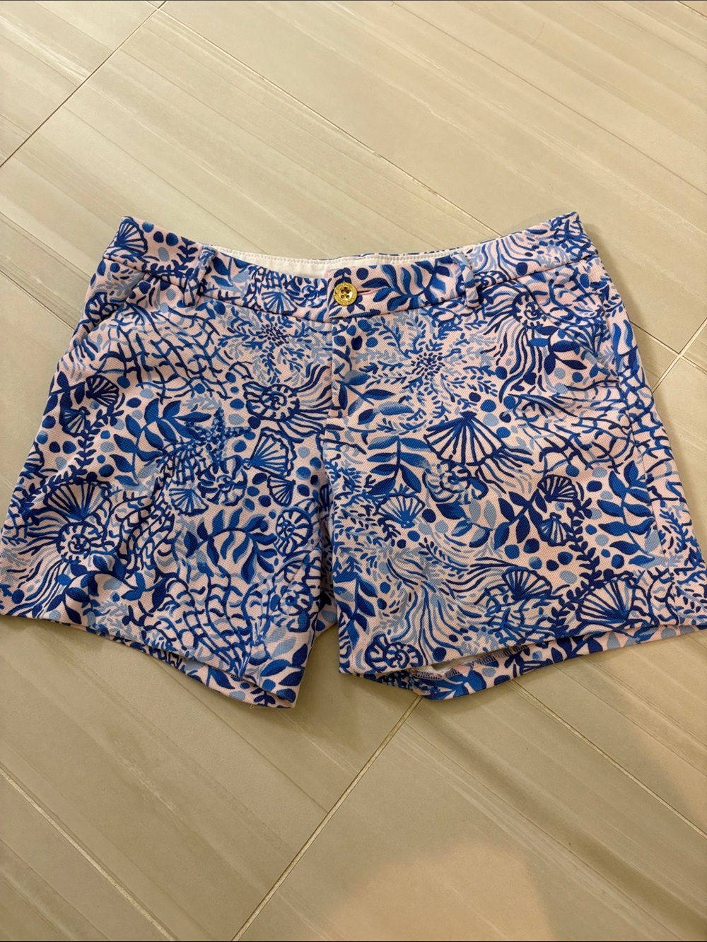 Lilly Pulitzer Blue & Pink Nautical-Print Bermuda Shorts